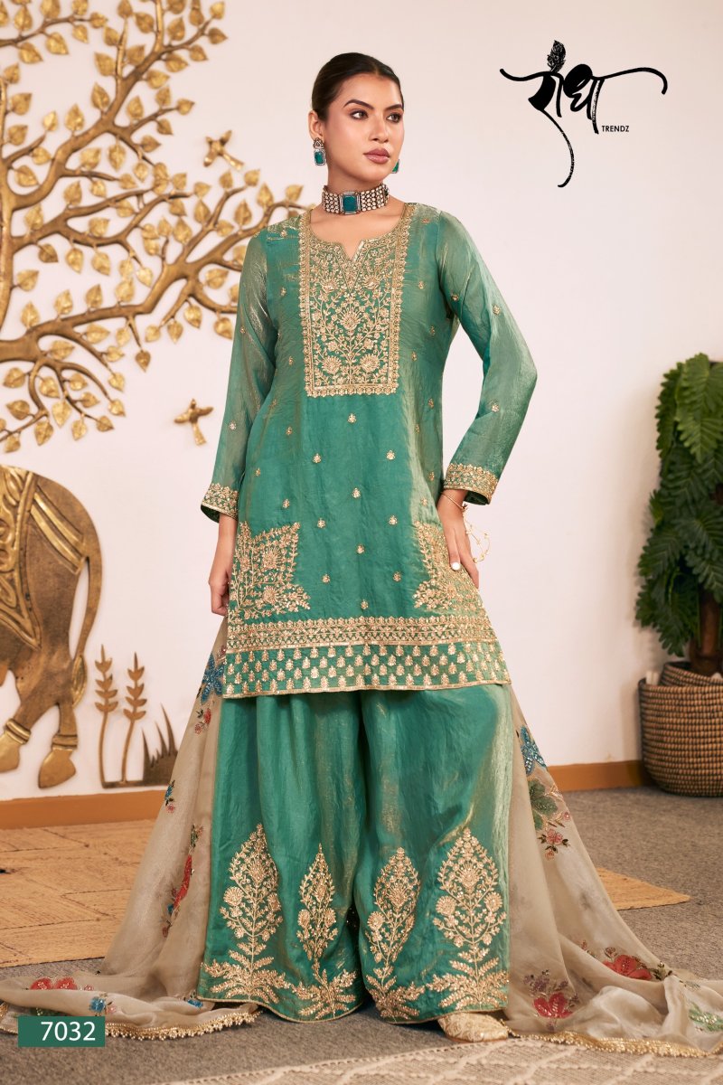 Sunflower By Radha Trendz Fendy Silk Embroidery Readymade Suits